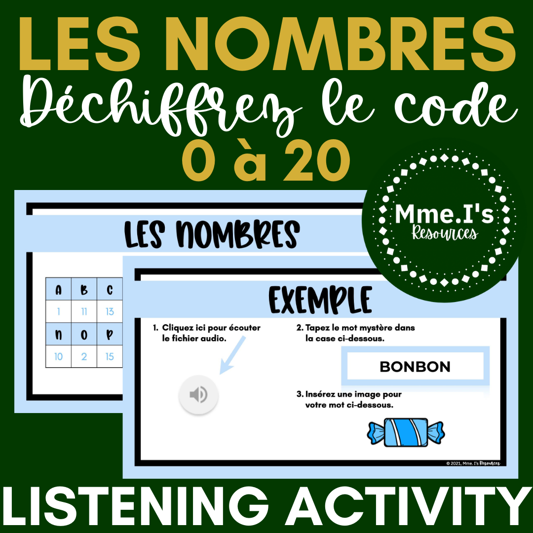 French Numbers - Crack the Code Activity