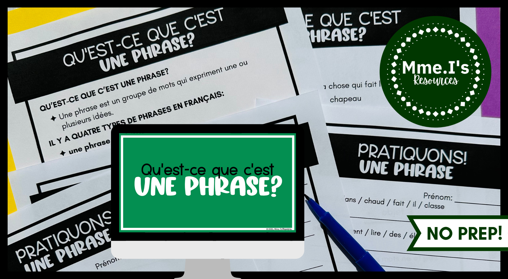 Teaching Writing in Core French | French Sentence Writing Resource