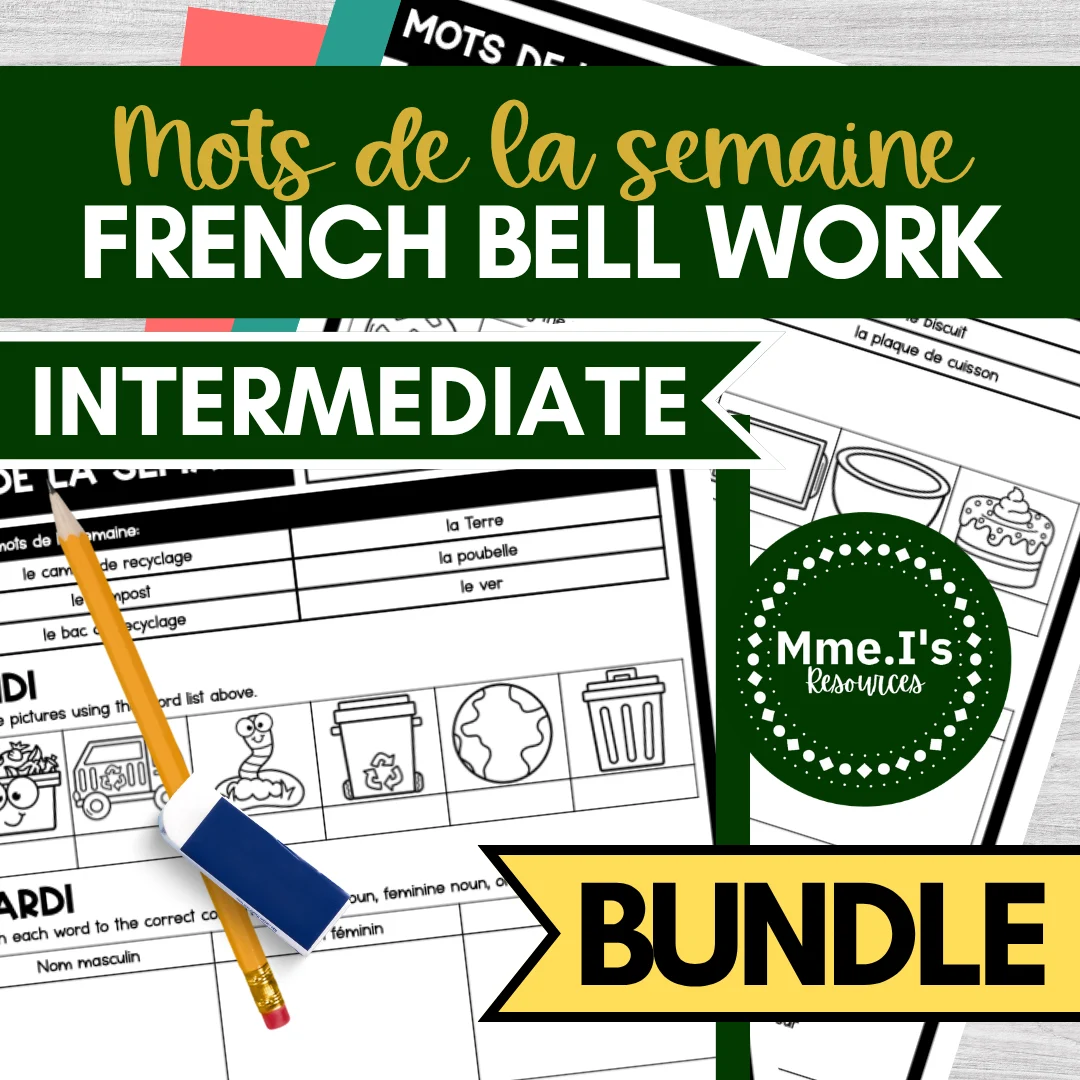 Mots de la semaine full-year bell-work resource for Grades 6–8